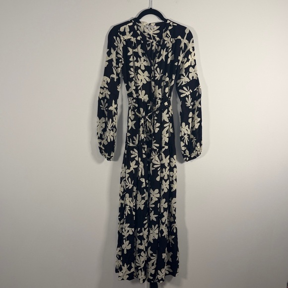 NWOT Lemlem Sea Floral Long Sleeve Shirtdress - Picture 6 of 16
